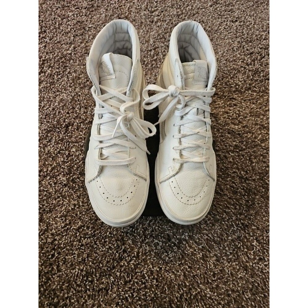VANS SK8-HI STACKED (POP) White Metallic Sneaker Platform Women Sz 10 Mens 8.5